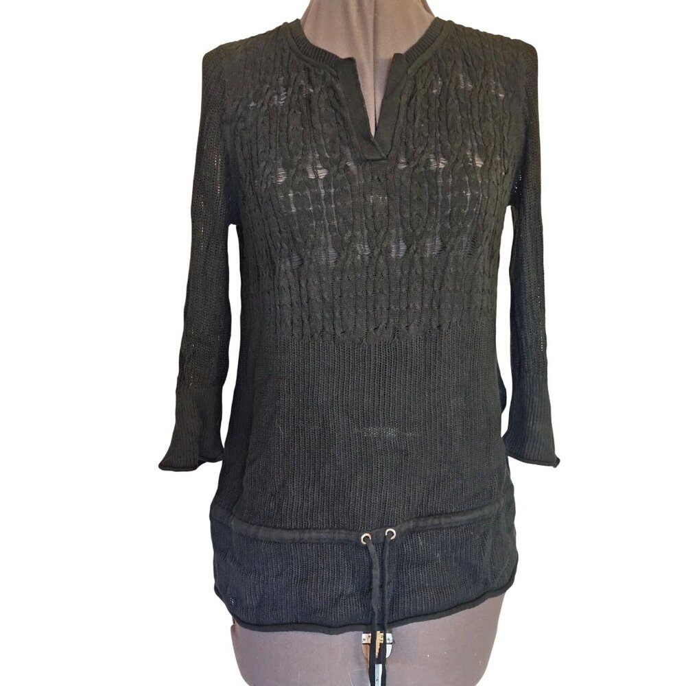 Christopher Banks‎ Crochet Top Medium Black